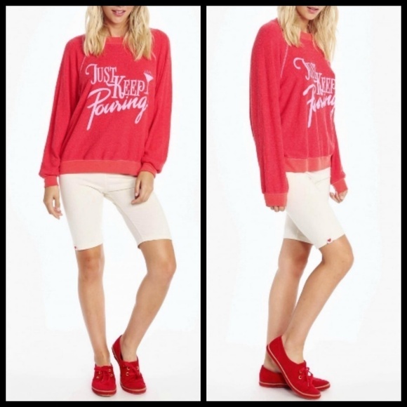 💕WILDFOX💕 Red Just Keep Pouring Kim's Sweatshirt - Picture 6 of 8